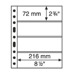 Grande Plastic Pockets, with four horizontal stripes, clear